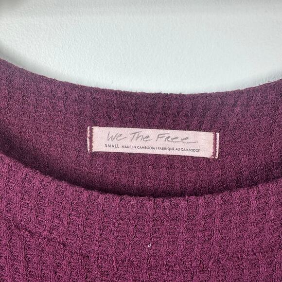 We The Free Free People Wine Purple North Shore Thermal S Tunic Oversized Boho - Picture 4 of 8